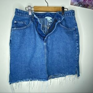 H&M jean skirt with fray hemline size 12